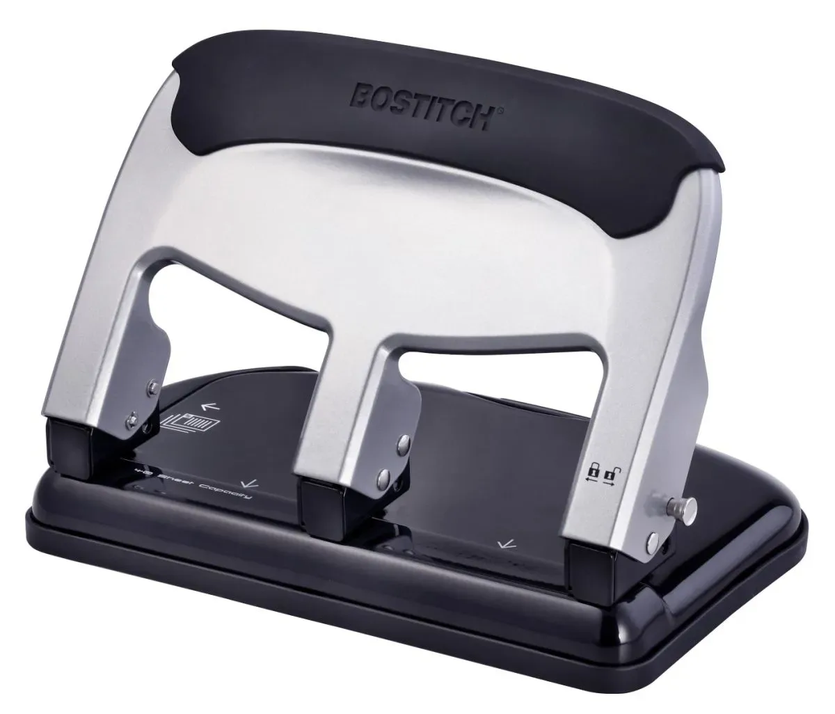 Bostitch Office HP40 Silver Black 3-Hole Punch