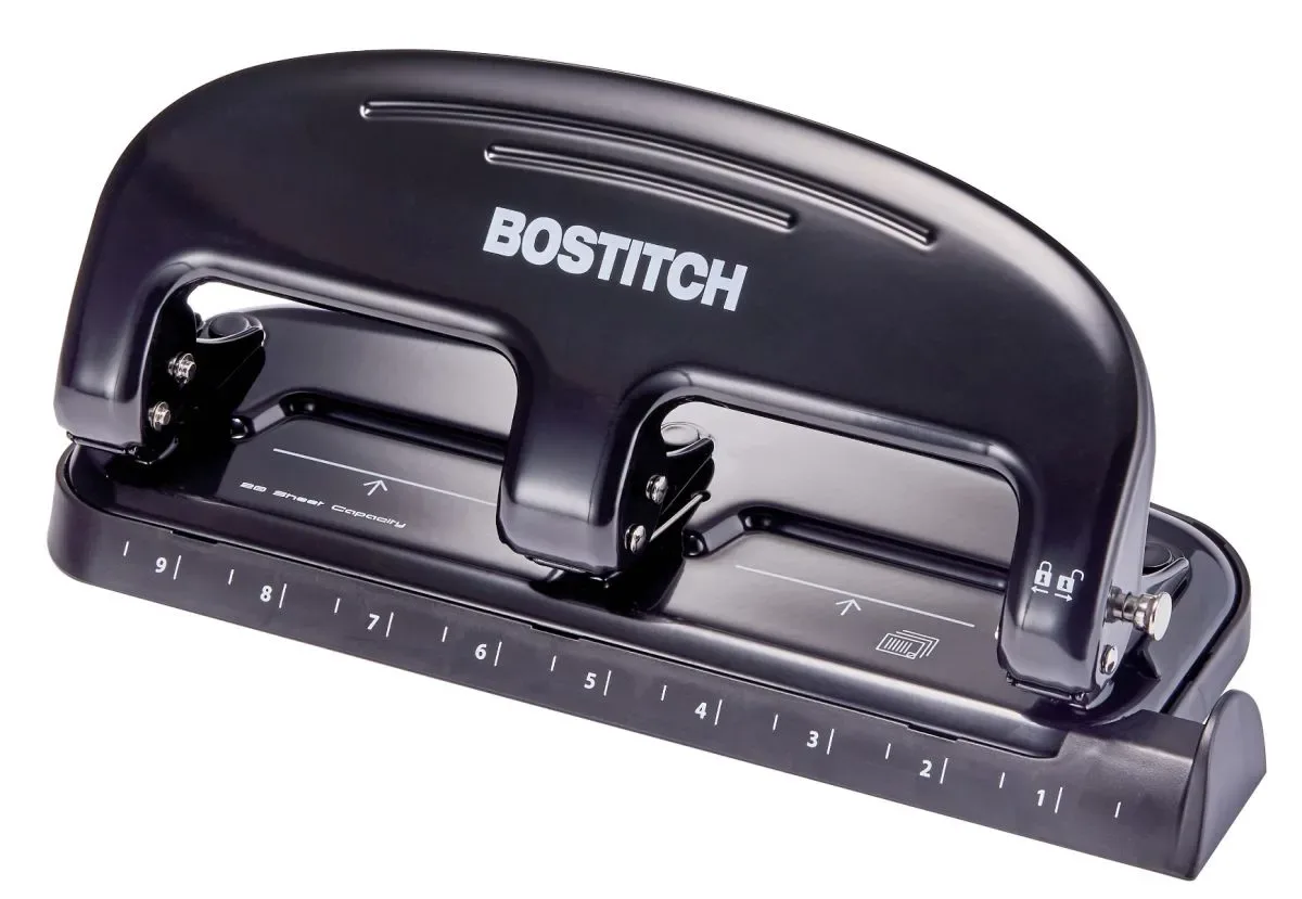 Bostitch Office HP20 Black 3-Hole Punch